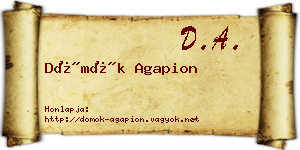 Dömök Agapion névjegykártya